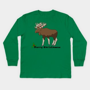 Merry Christmoose Kids Long Sleeve T-Shirt